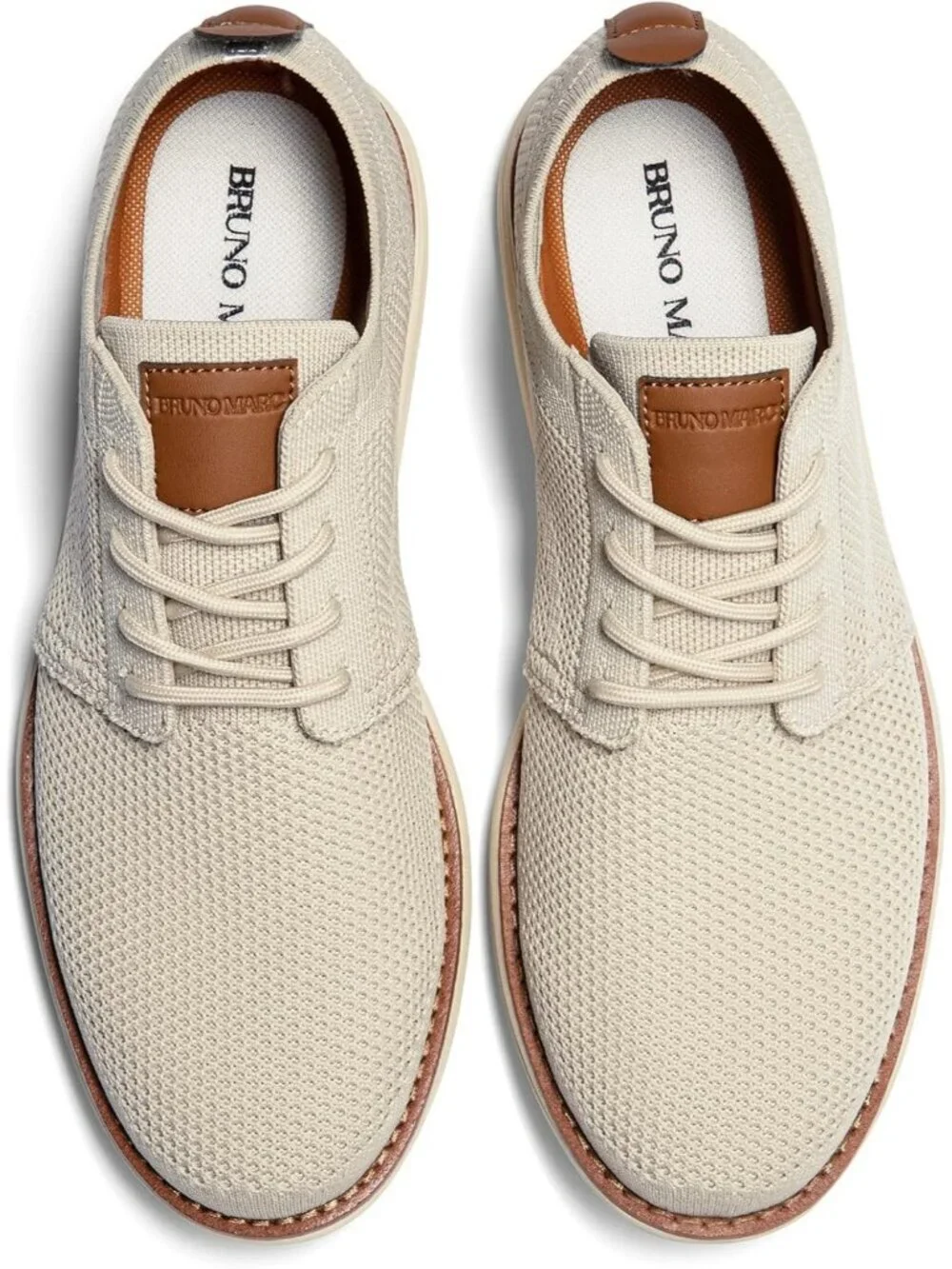 Bruno Marc Men's Apricot Ethylene Vinyl Acetate Lace up Lightweight Sneakers